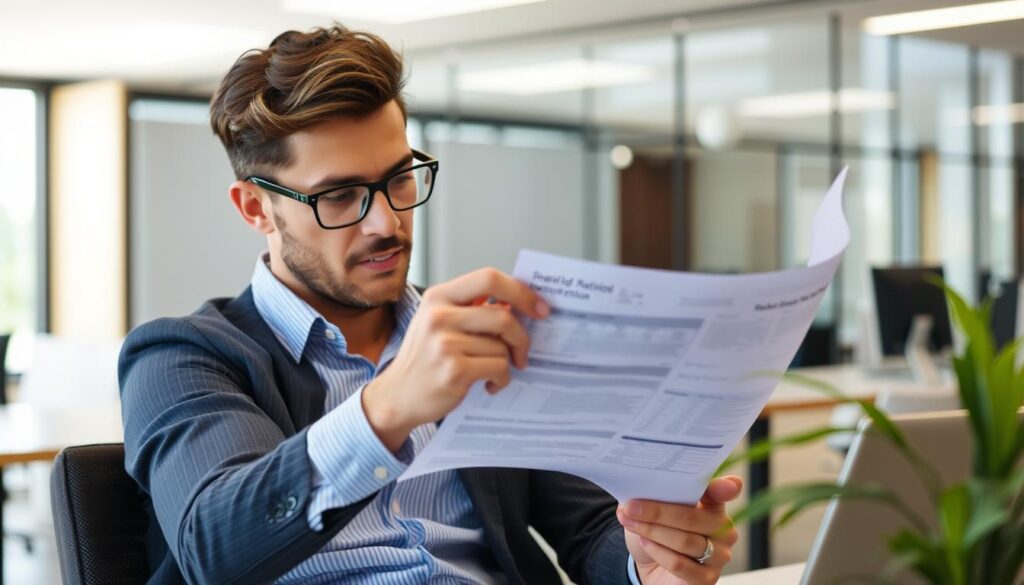Imagem de uma pessoa analisando documentos financeiros